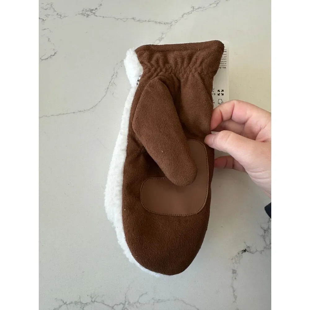 NWT Isotoner Suede Sherpa Mittens Women's One Size